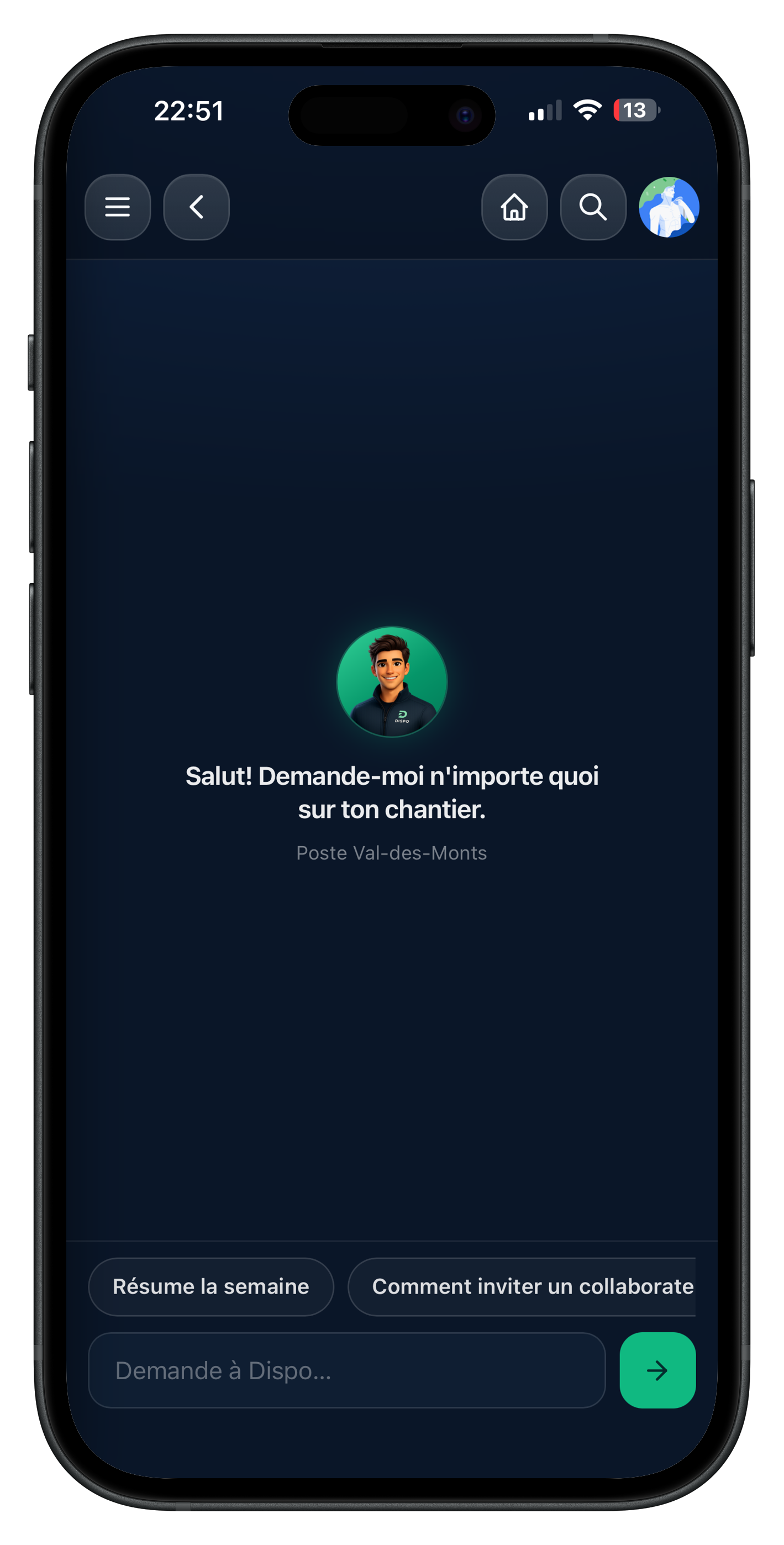 Écran Dispo : assistant AI du projet